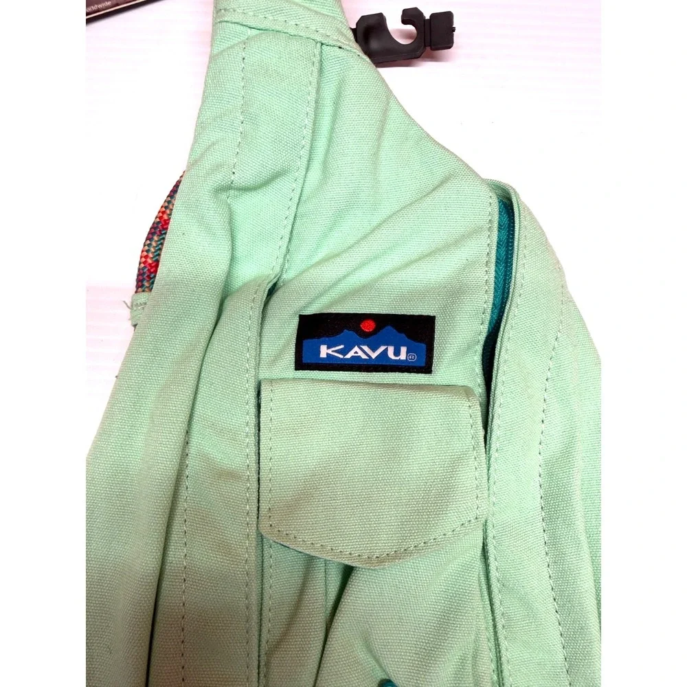 KAVU Rope Sling‎ Backpack MINT GREEN Canvas Crossbody Hiking Travel Bag NWTS
